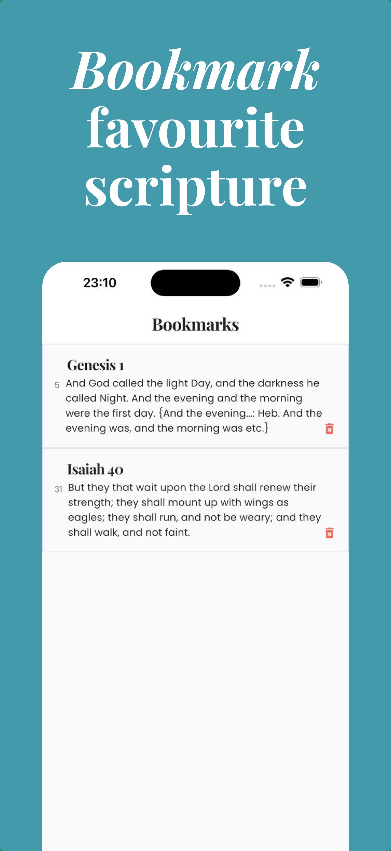 Scripture Mirror app settings